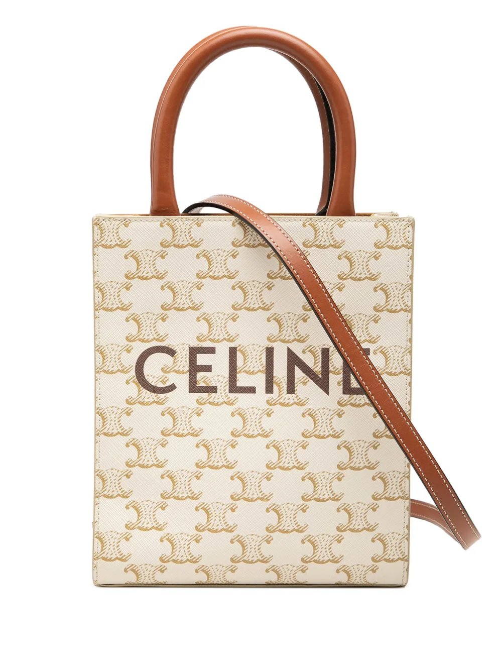2021 Mini Triomphe Coated Canvas Vertical Cabas satchel