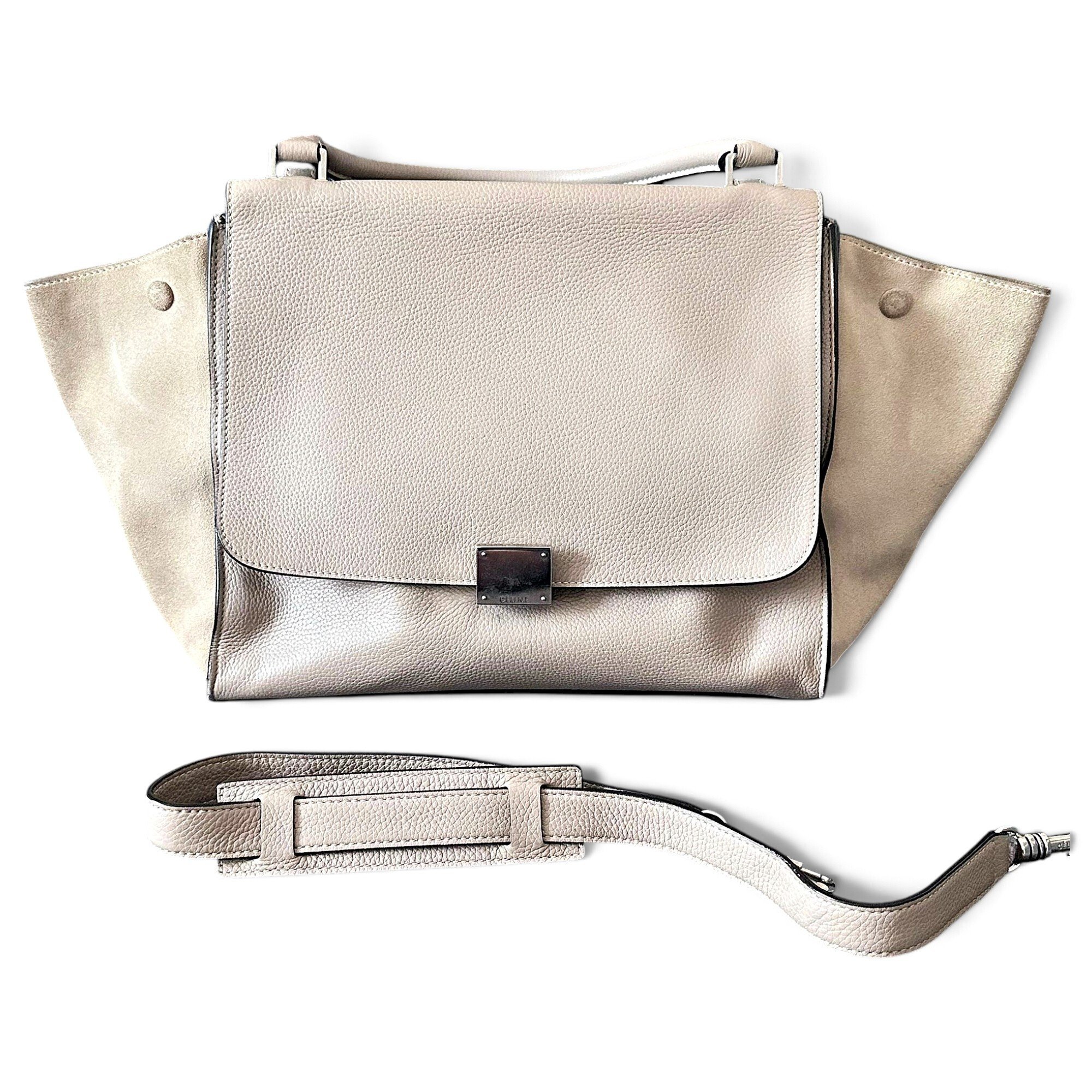 Trapèze leather handbag
