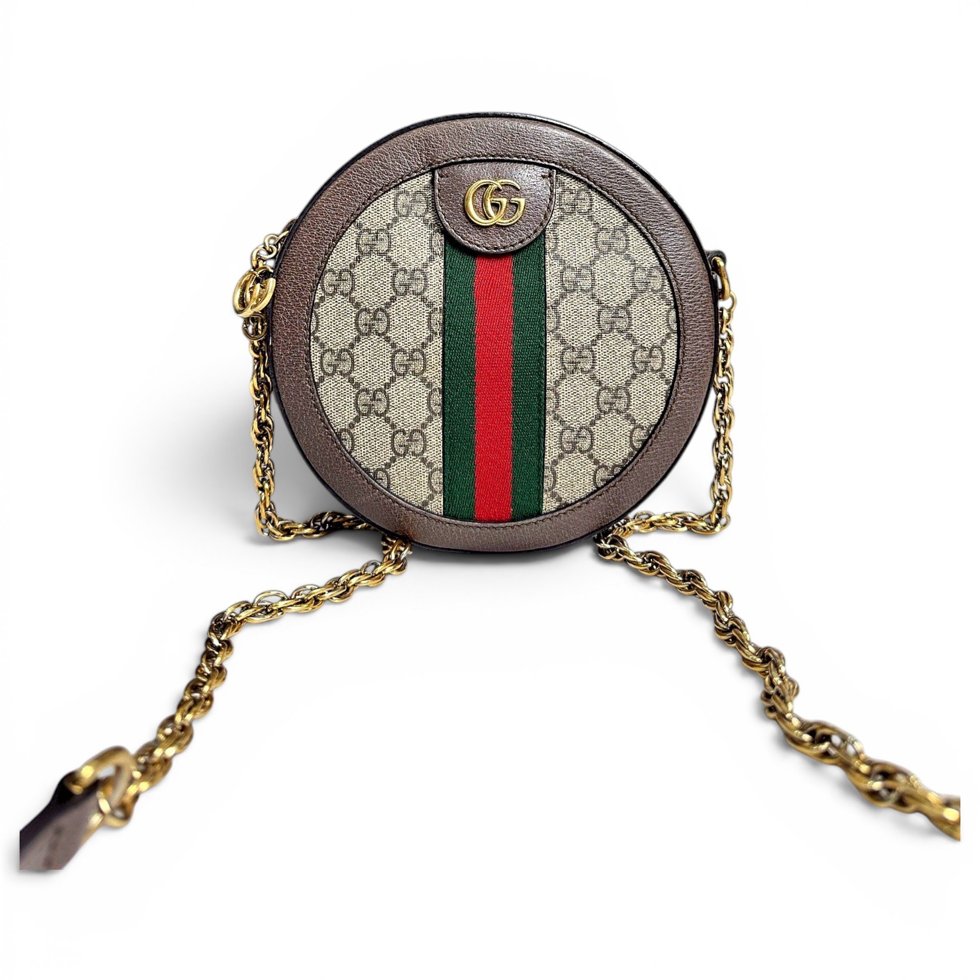 Ophidia Round leather handbag