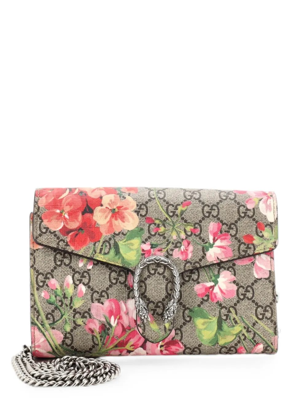 Dionysus Chain Wallet Blooms Print GG Coated Canvas Small crossbody bag