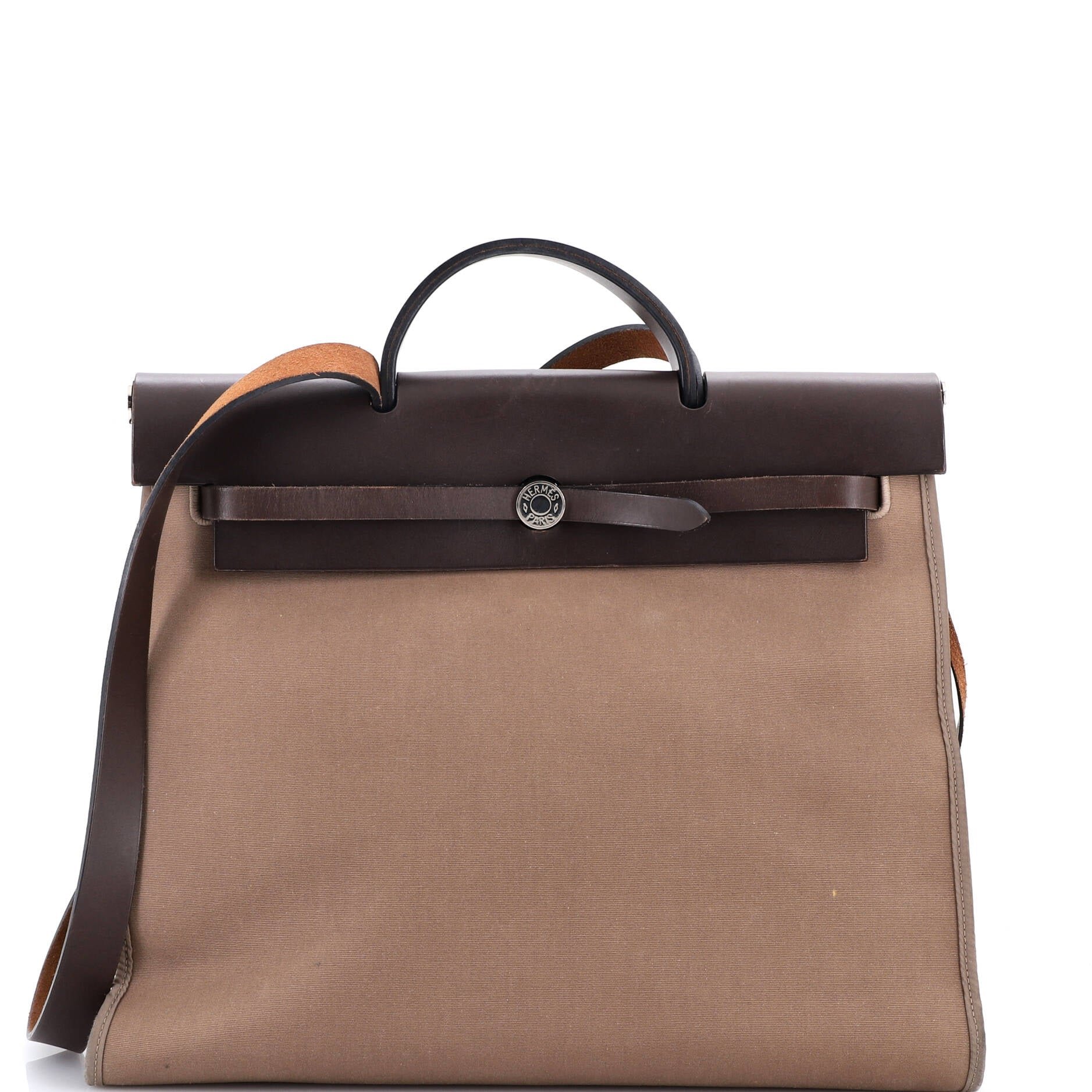 Hermes Herbag Zip Leather and Toile 39
