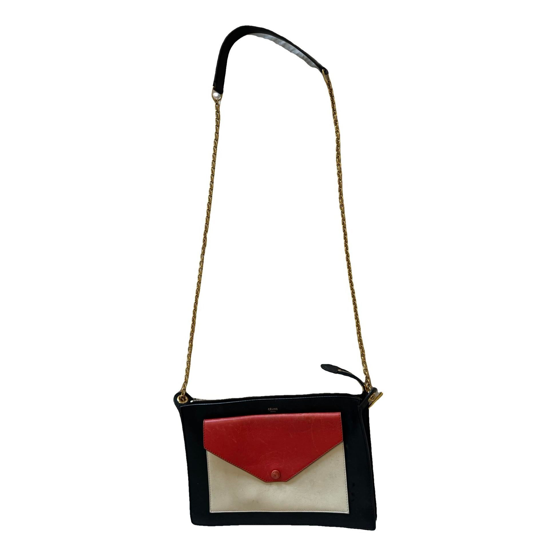 Pocket leather crossbody bag