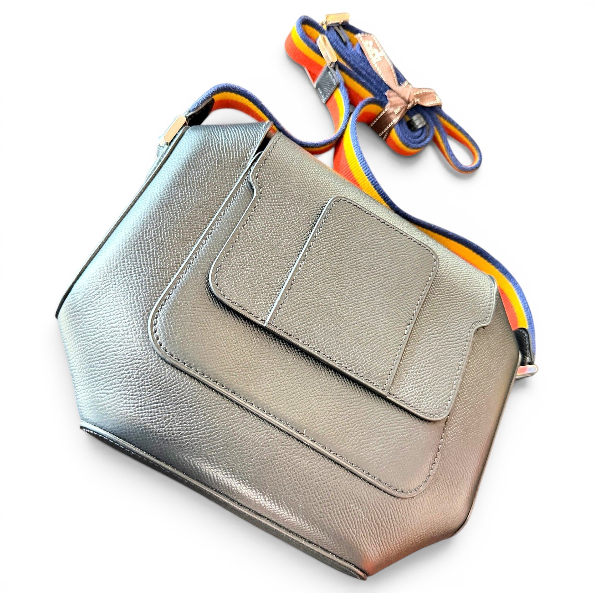 Octogone leather crossbody bag