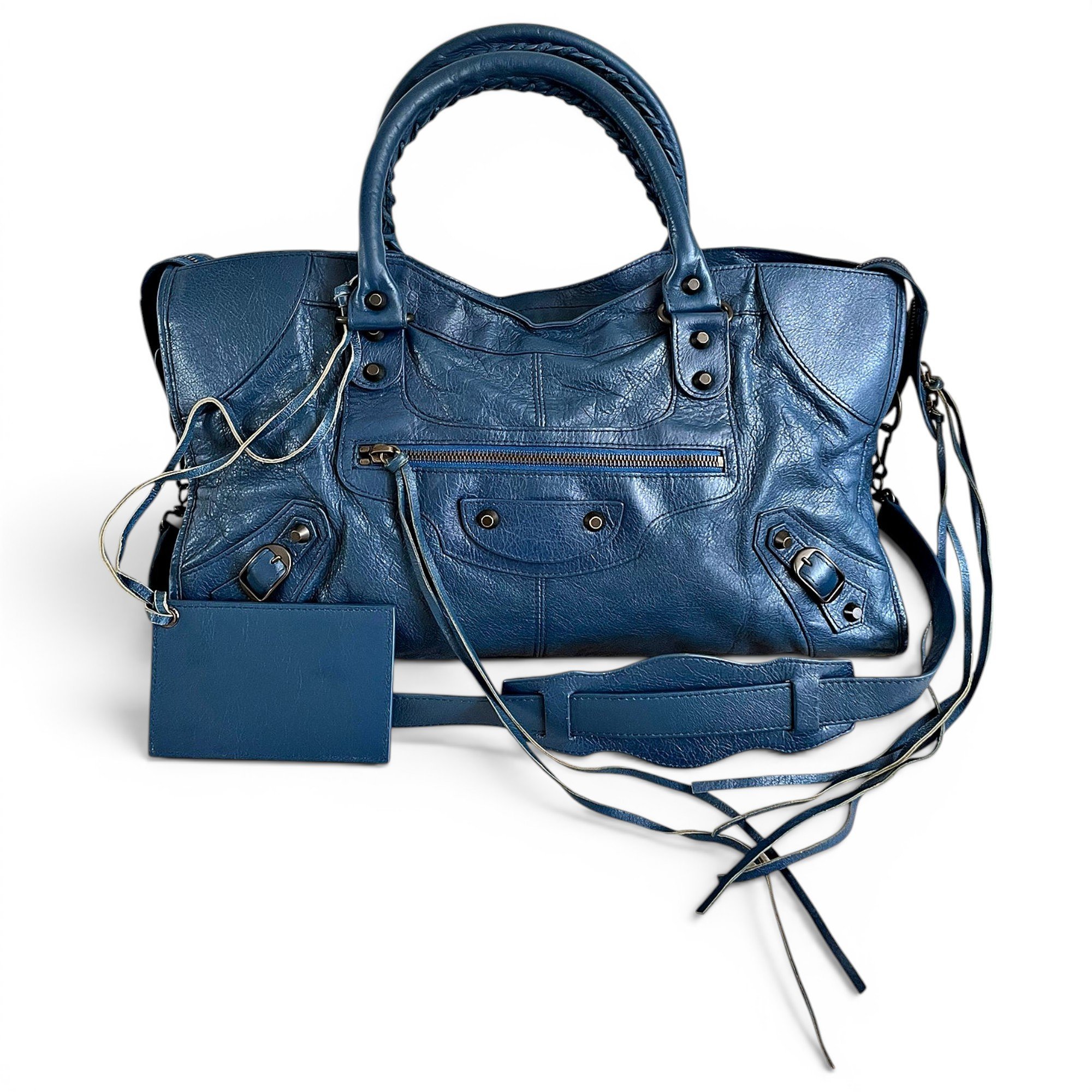 City leather handbag