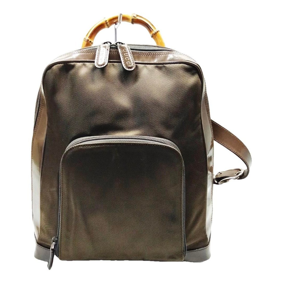 Bamboo Tassel Oval leather backpack