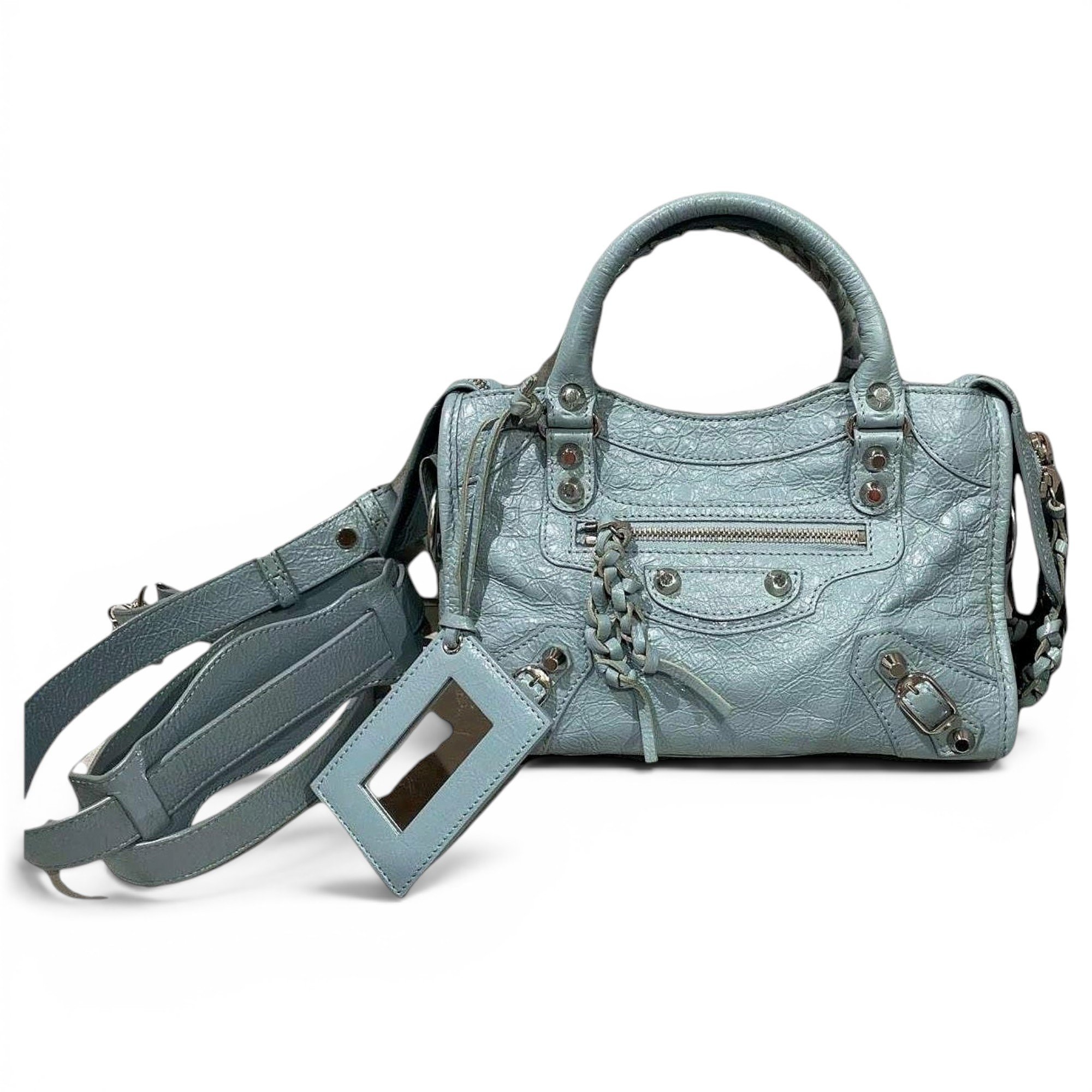 City leather handbag
