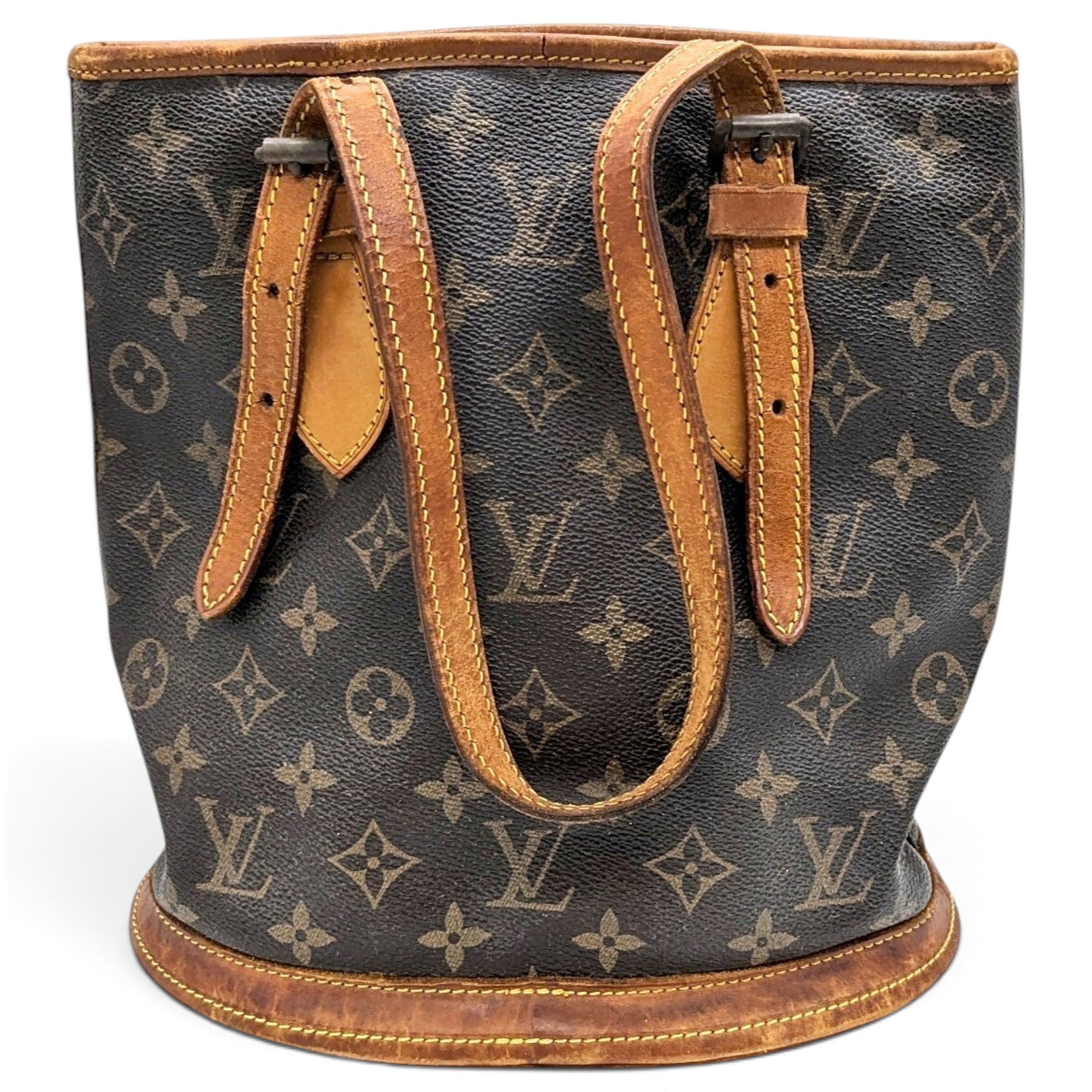 Bucket leather handbag