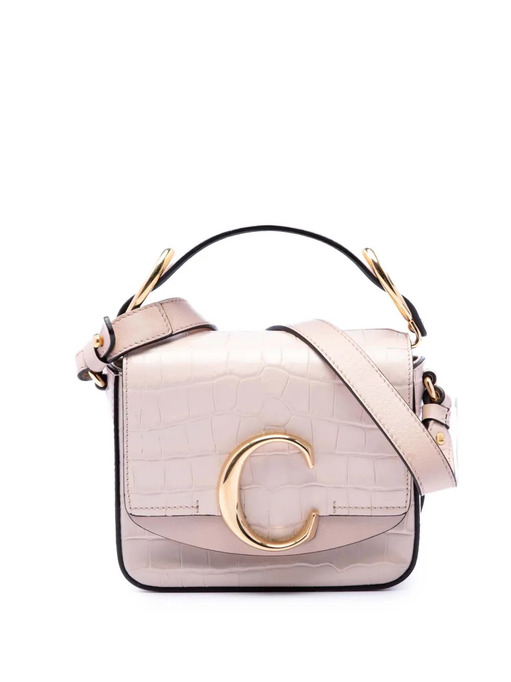 Chloe 2019 Mini Croc Embossed Calfskin C satchel