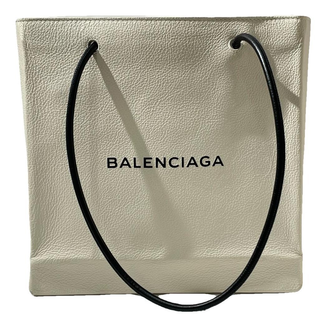 Shopping North South leather handbag