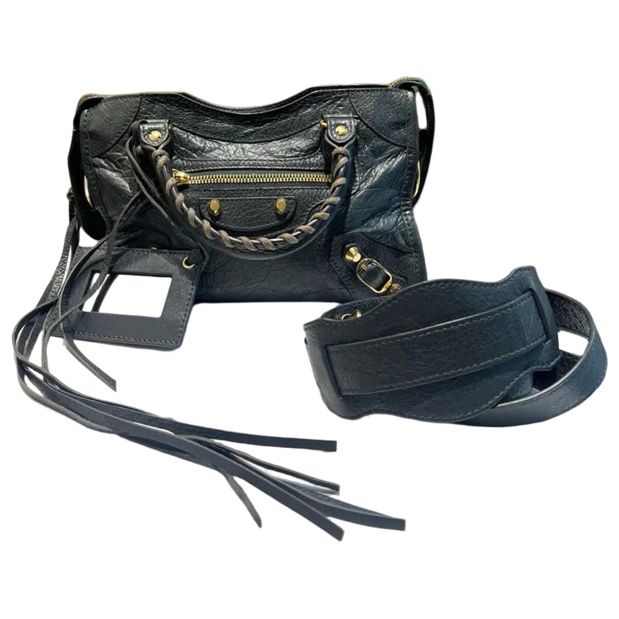 City leather handbag