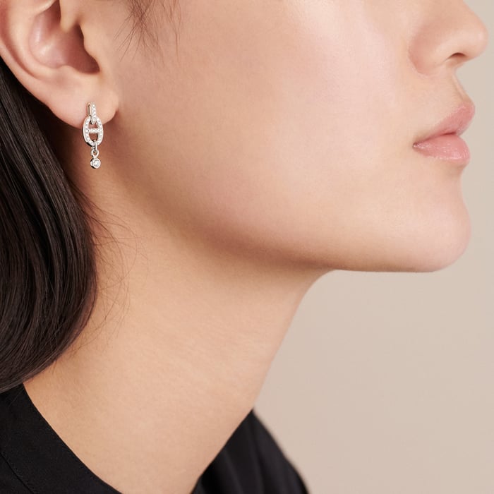 Sans Coloris Chaine d'Ancre Enchainee Earrings, Small Model