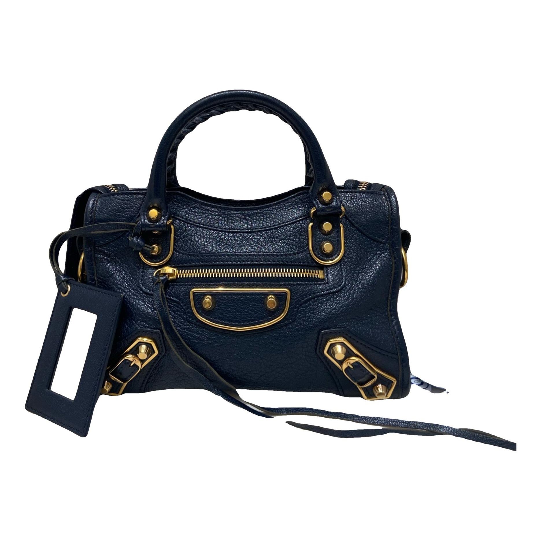 City leather handbag
