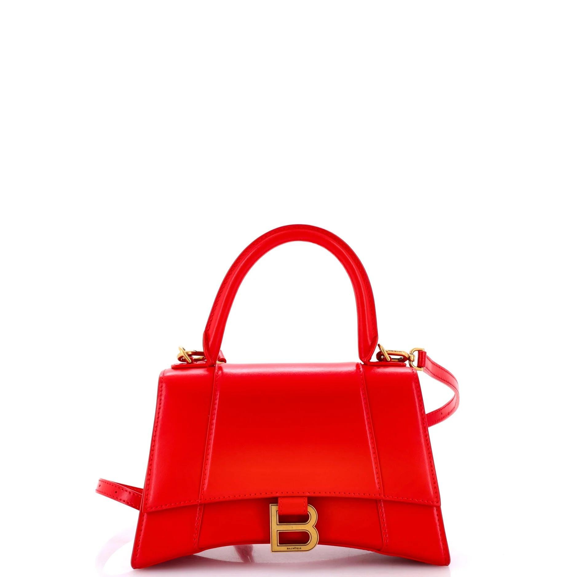 Hourglass leather handbag