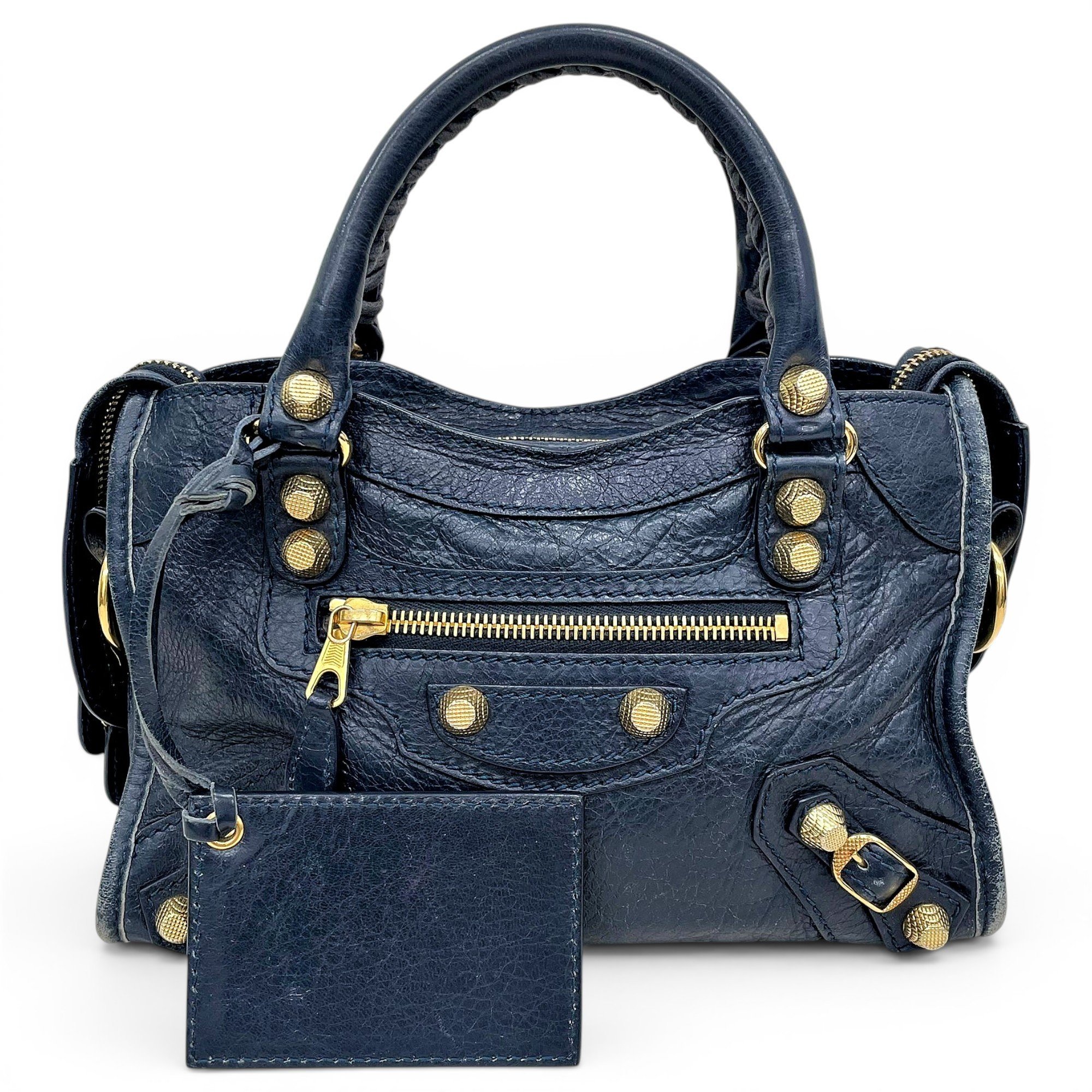City leather handbag