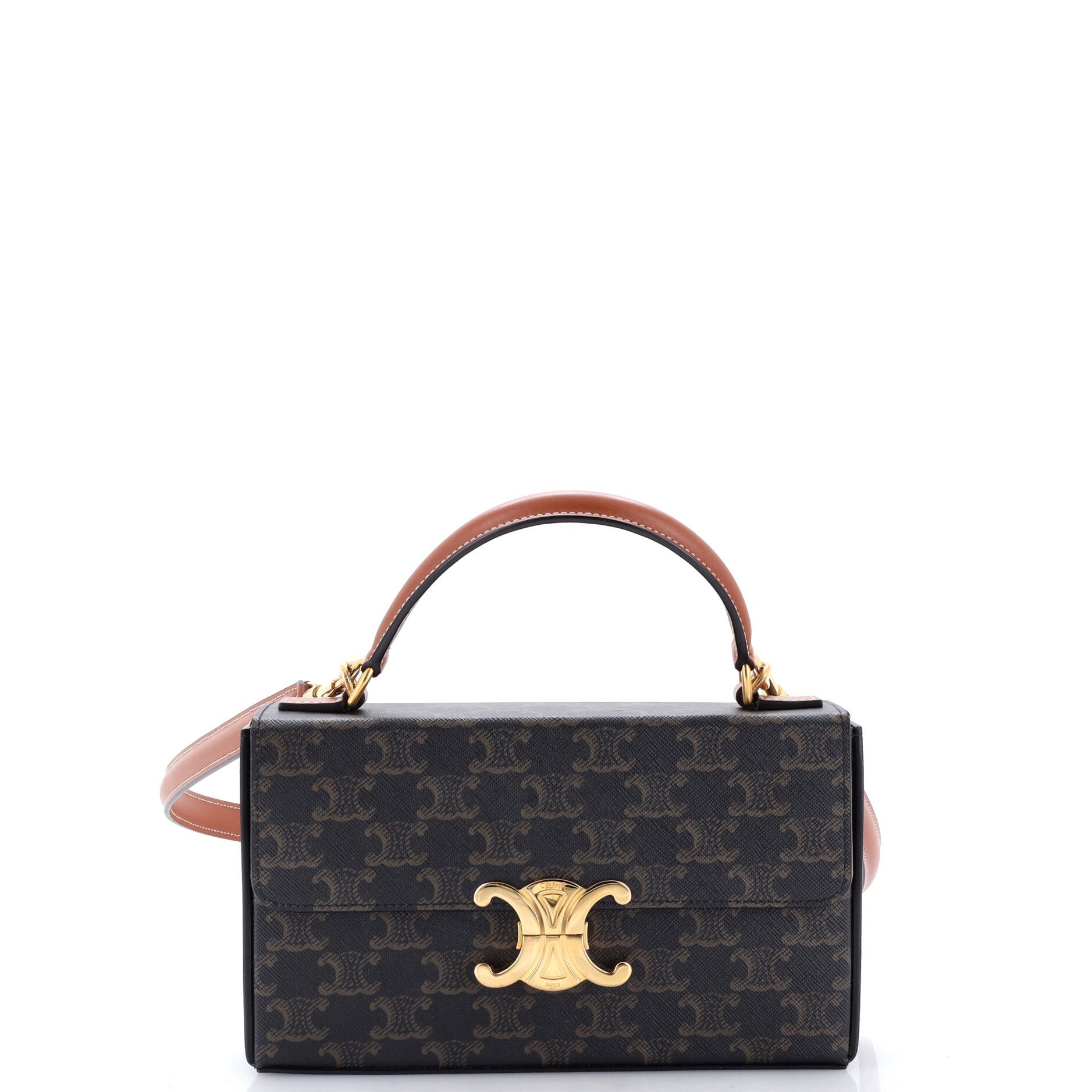 Triomphe Box Top Handle Bag Triomphe Coated Canvas
