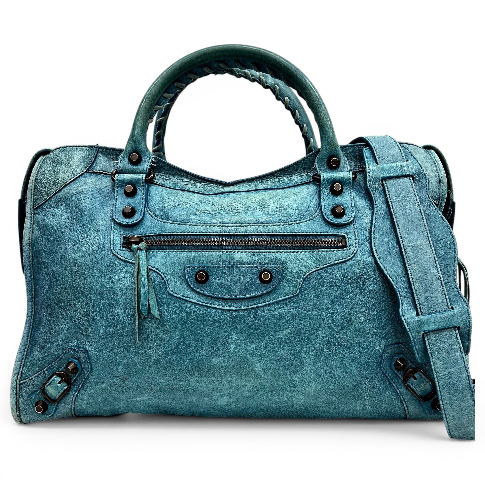 City leather handbag