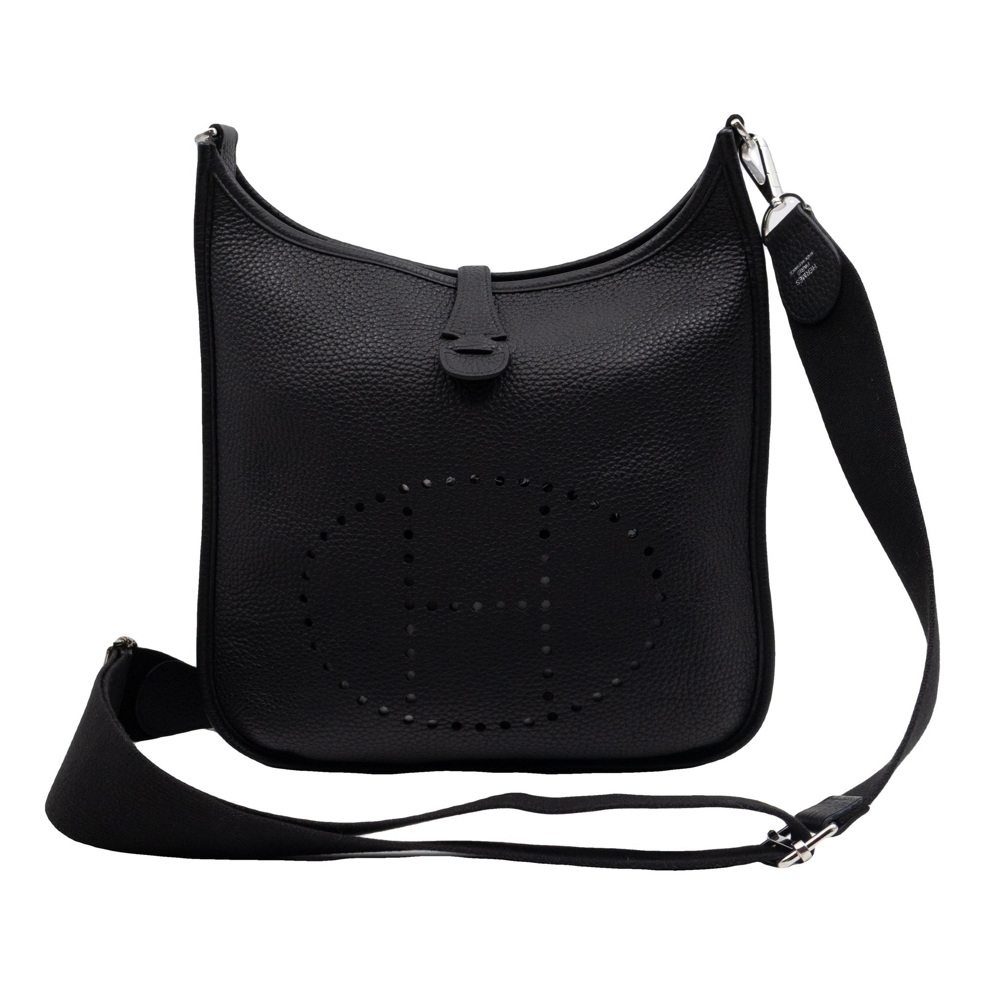 Hermes Evelyne Handbag Black Clemence Leather 2018