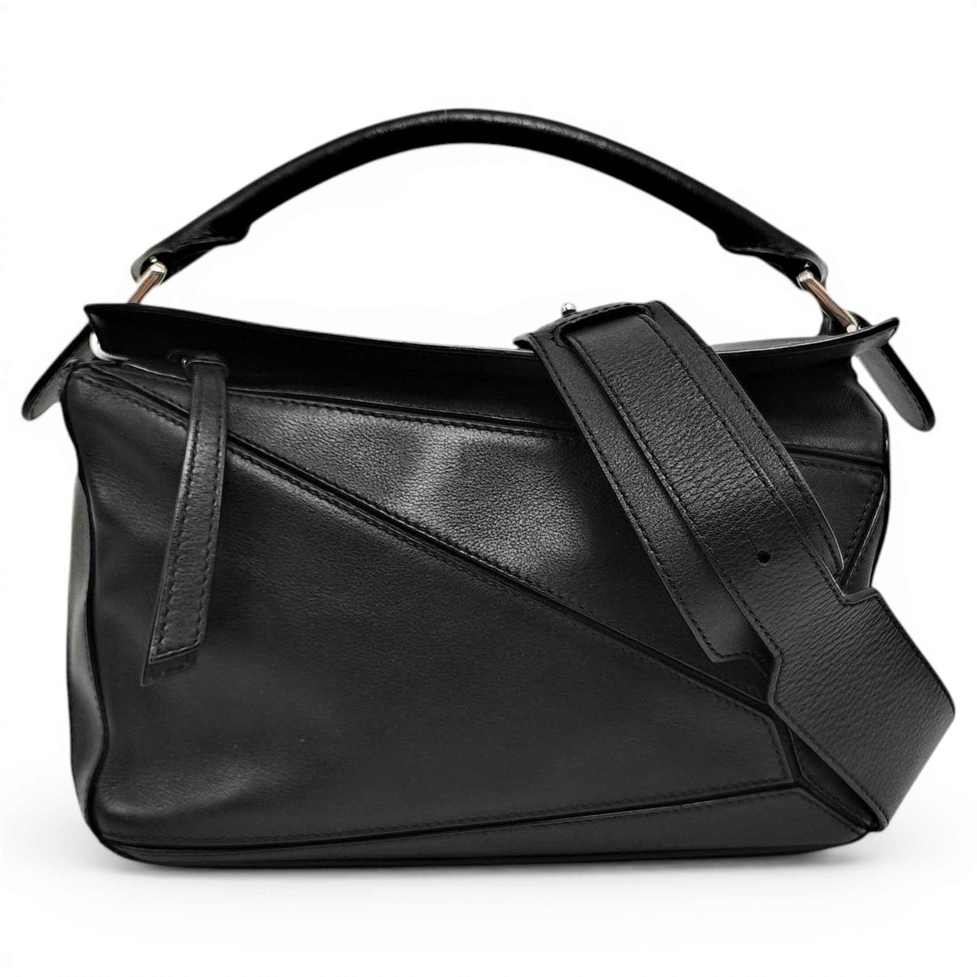 Puzzle leather handbag