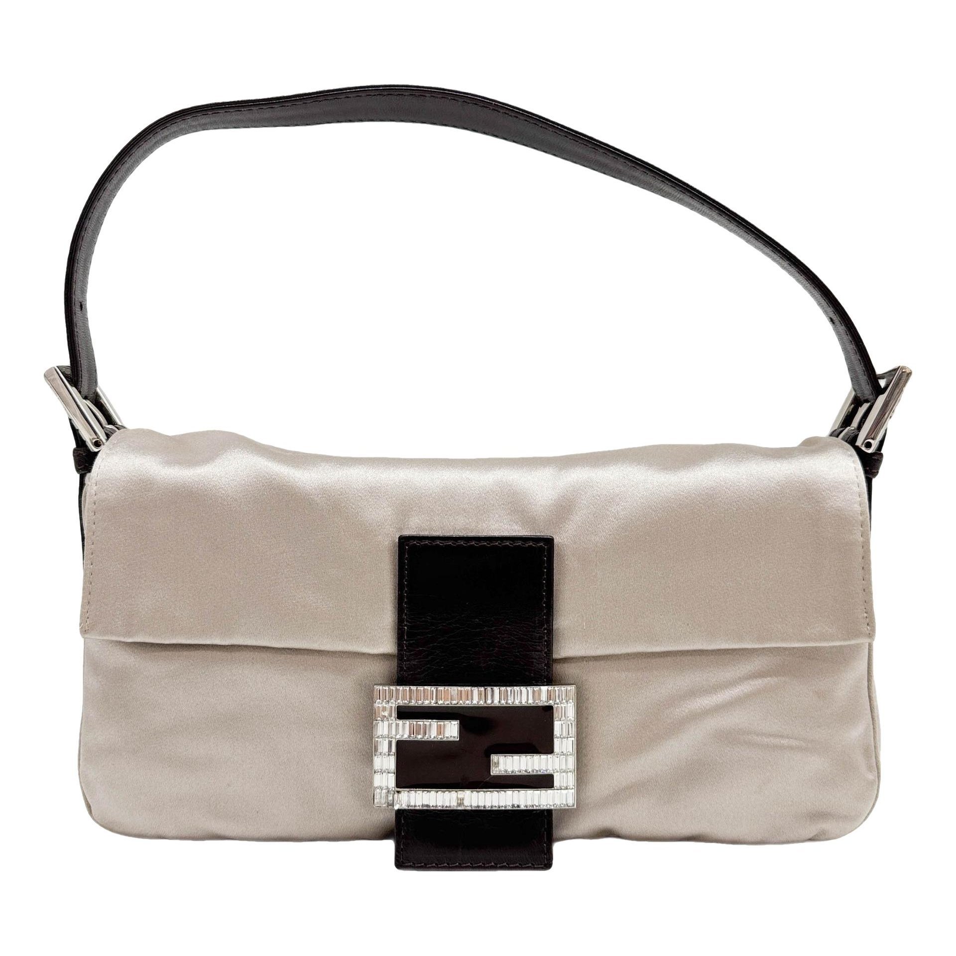 Baguette silk handbag
