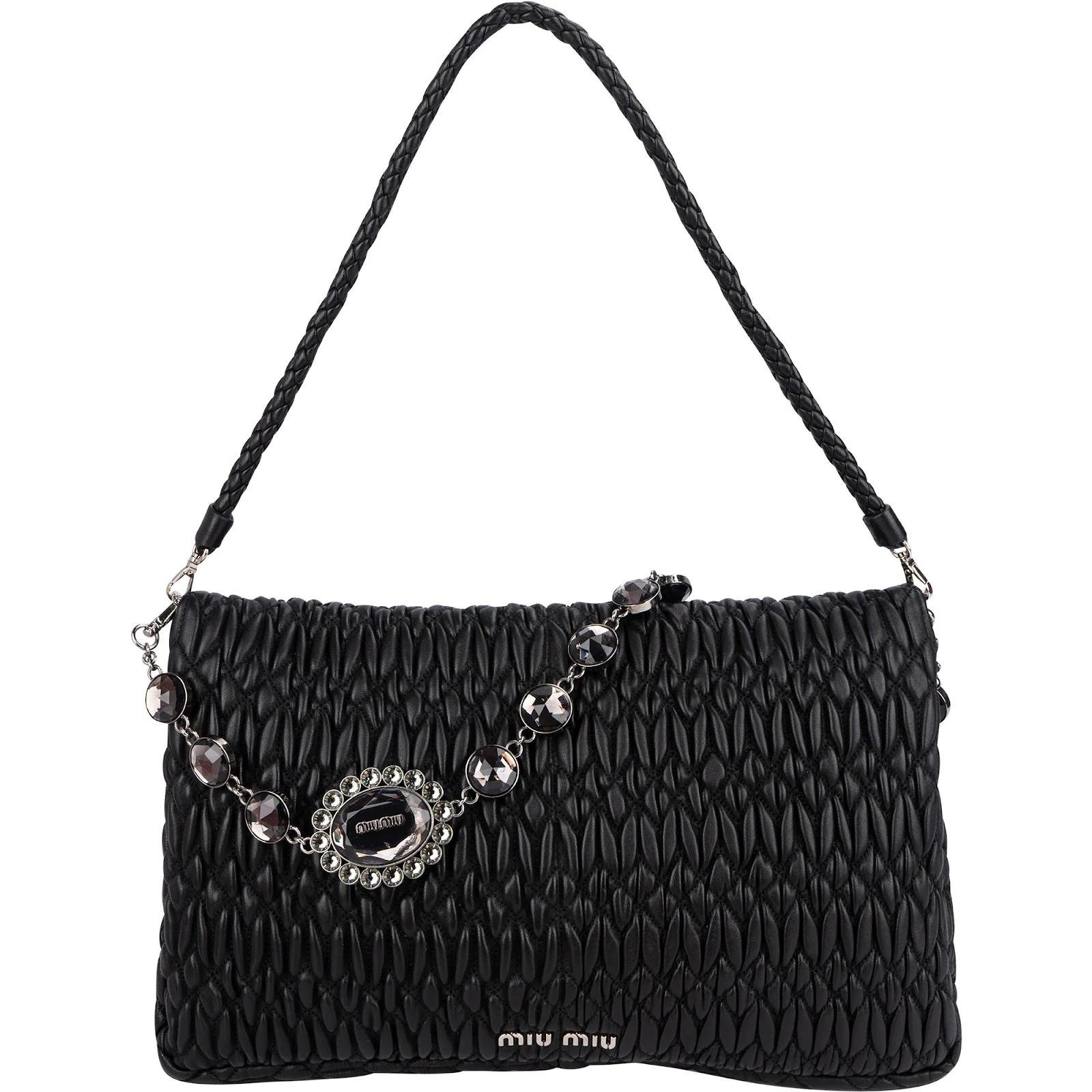 Miu Crystal leather handbag
