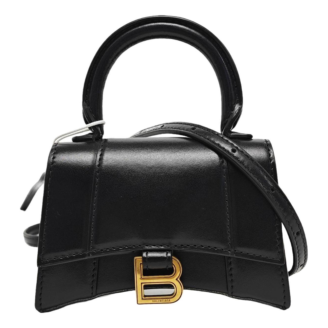 Hourglass leather handbag