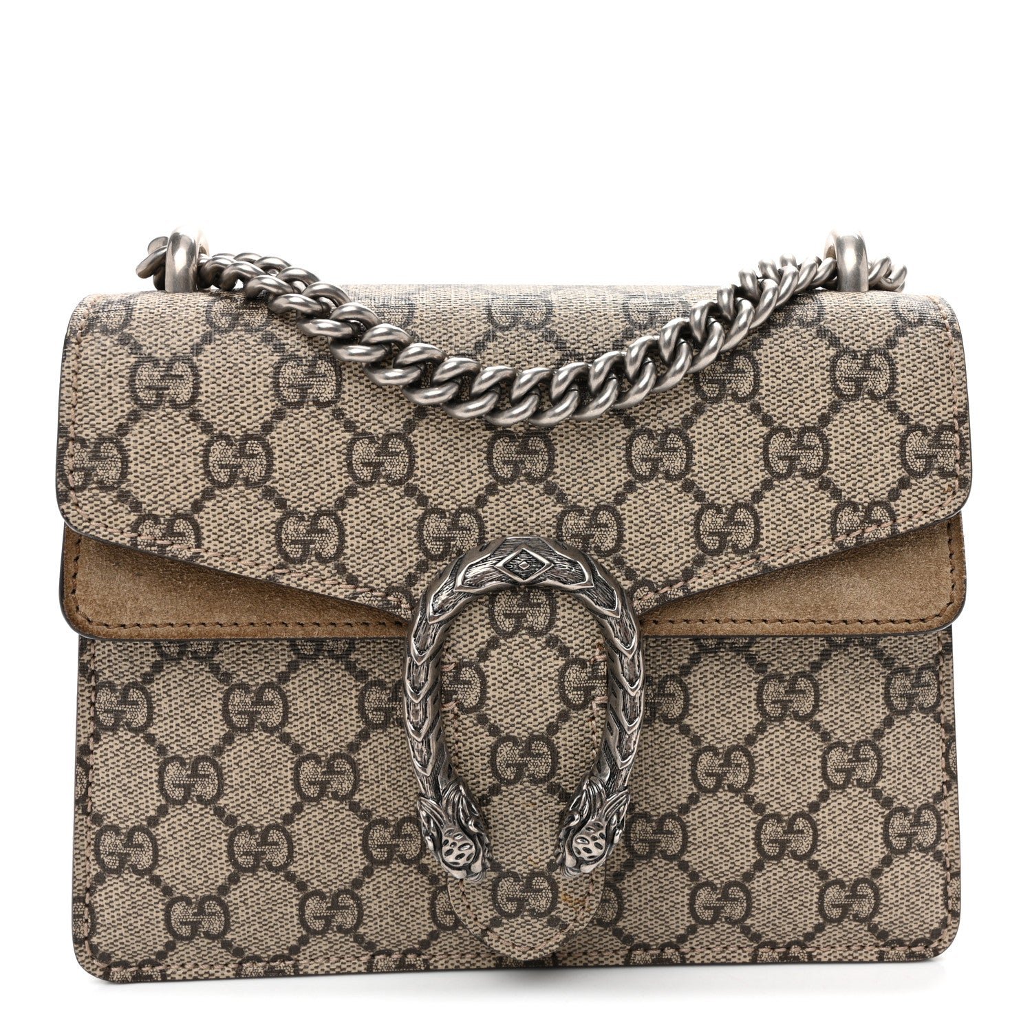 Gucci GG Supreme Monogram Mini Dionysus Shoulder Bag Taupe