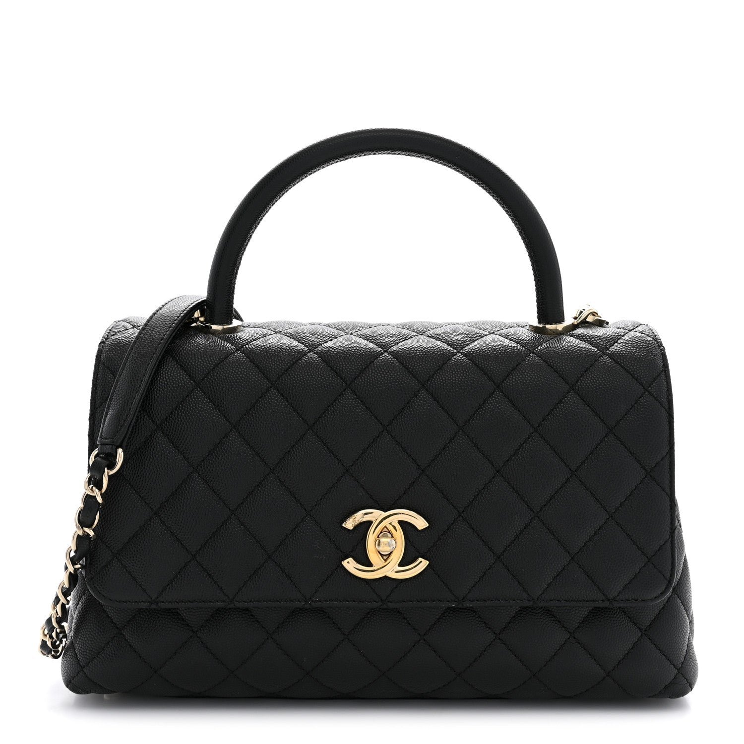 Chanel Caviar Quilted Small Coco Handle Flap Black