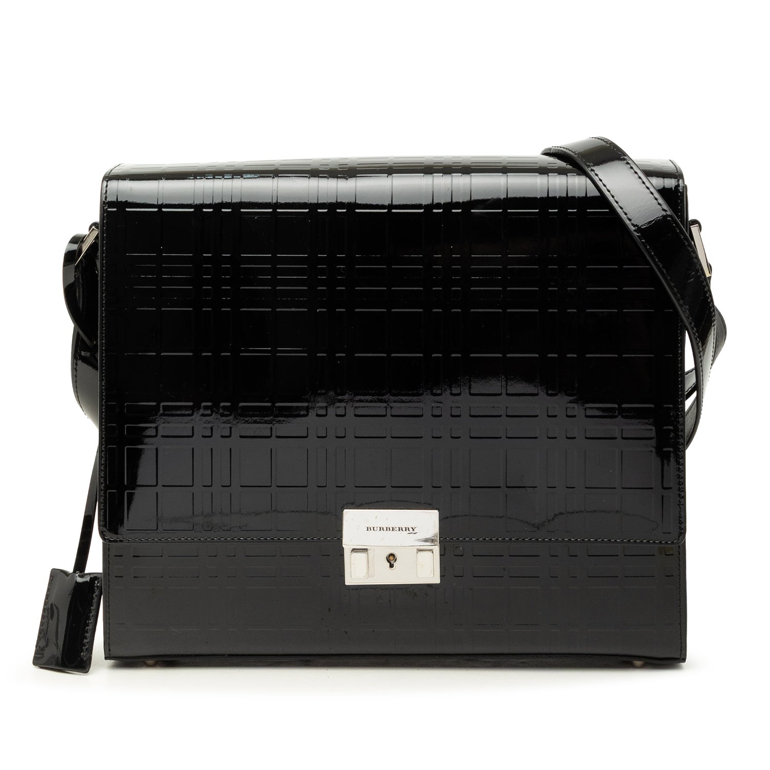 Burberry House Check Embossed Patent Crossbody