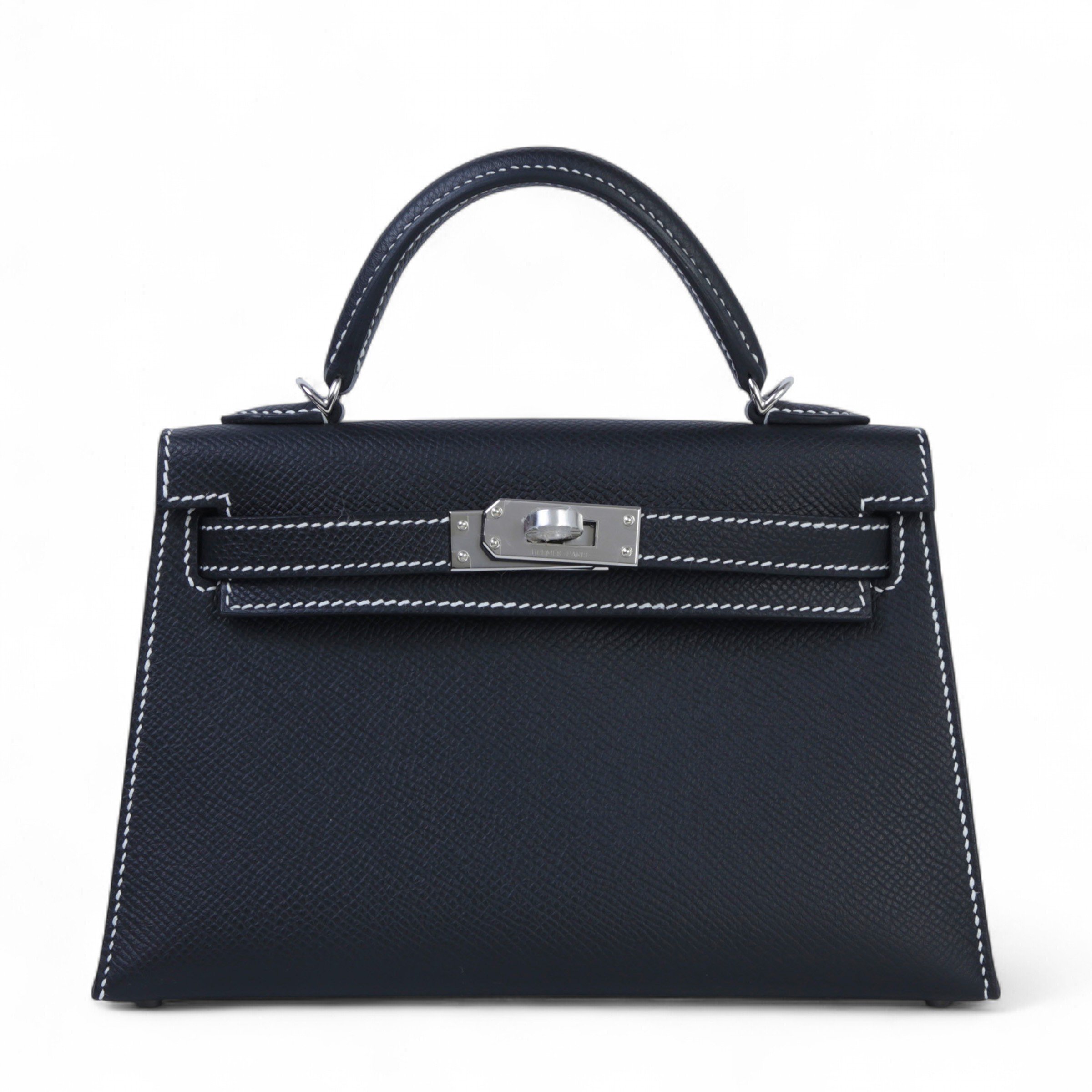 Hermes Brand New ( Rank N ) HERMÈS Special Order Mini Kelly II Noir (89) Gris Perle (80) Epsom Palladium hardware K (2025)