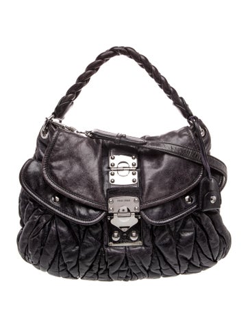 Leather Matelasse Hobo Bag