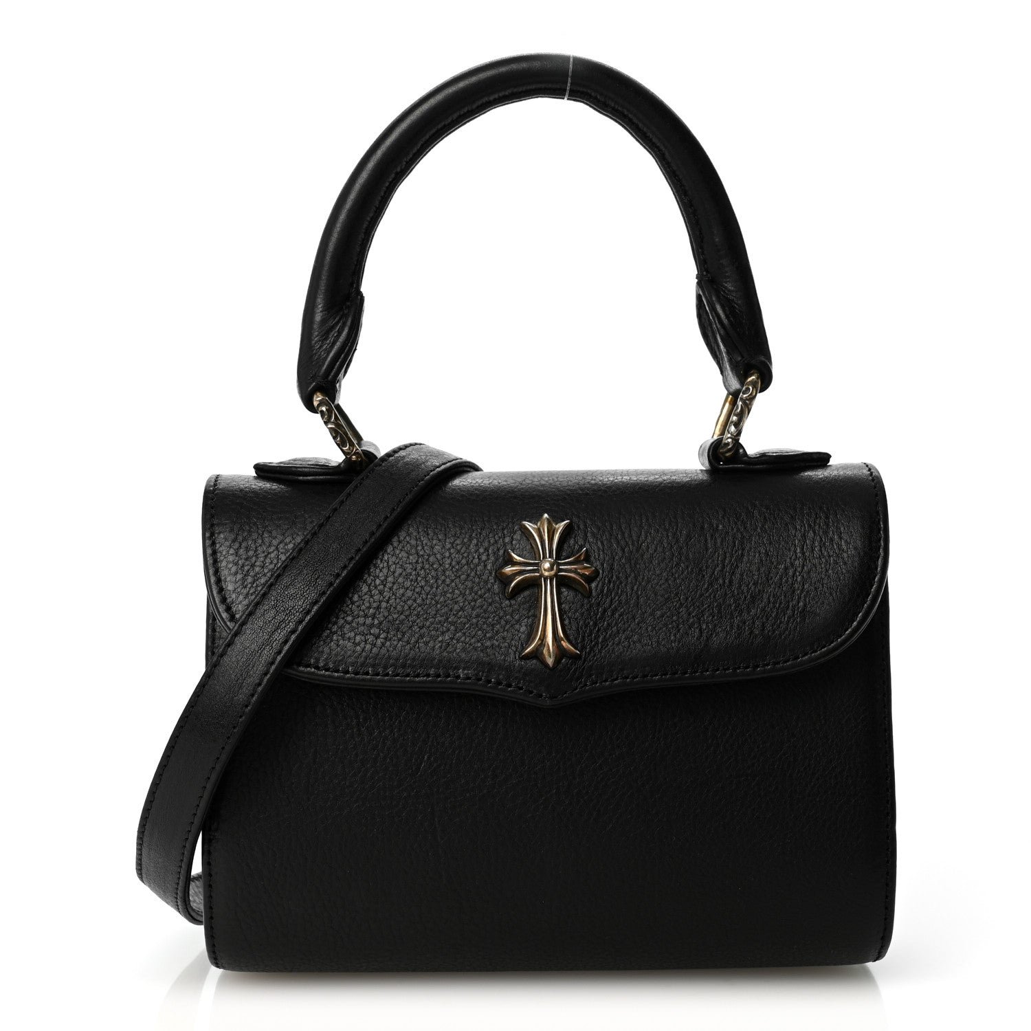 Chrome Hearts Chrome Hearts Grained Calfskin Cross Doc Adams Bag Black
