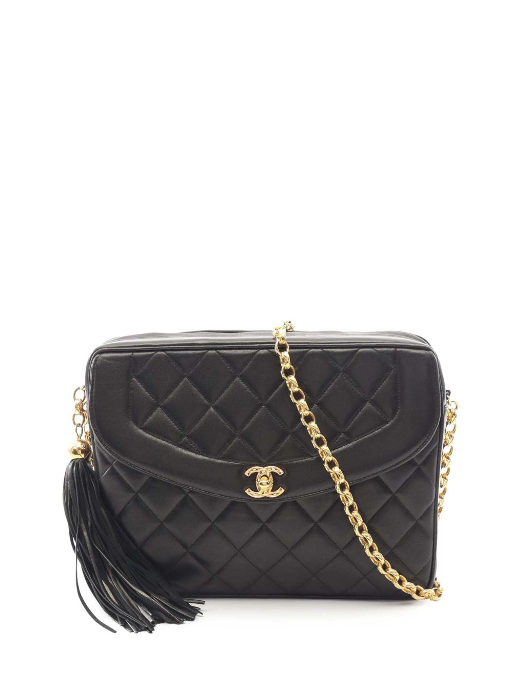 1991-1994 CC Quilted Lambskin Tassel Flap Camera Bag crossbody bag