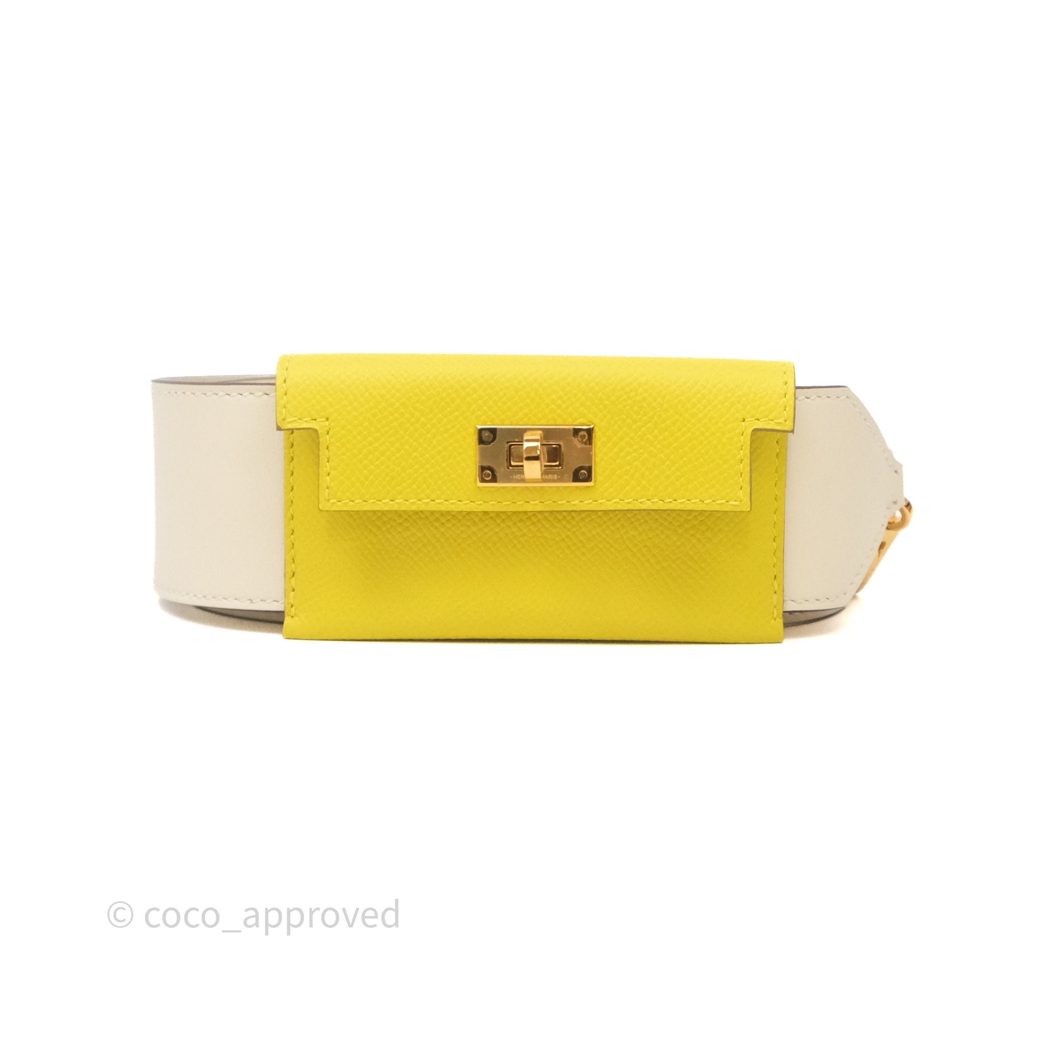 Hermes Hermès Swift Epsom Pocket Kelly Strap I2 Nata/ 9R Lime