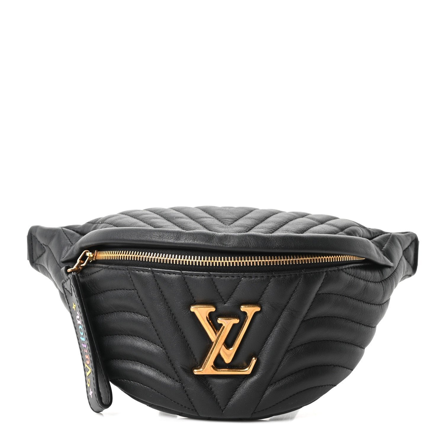 Louis Vuitton Calfskin Quilted New Wave Bumbag Black