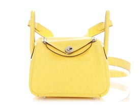 Hermes Hermès Mini Jaune Citron Ostrich Boreal Lindy 20