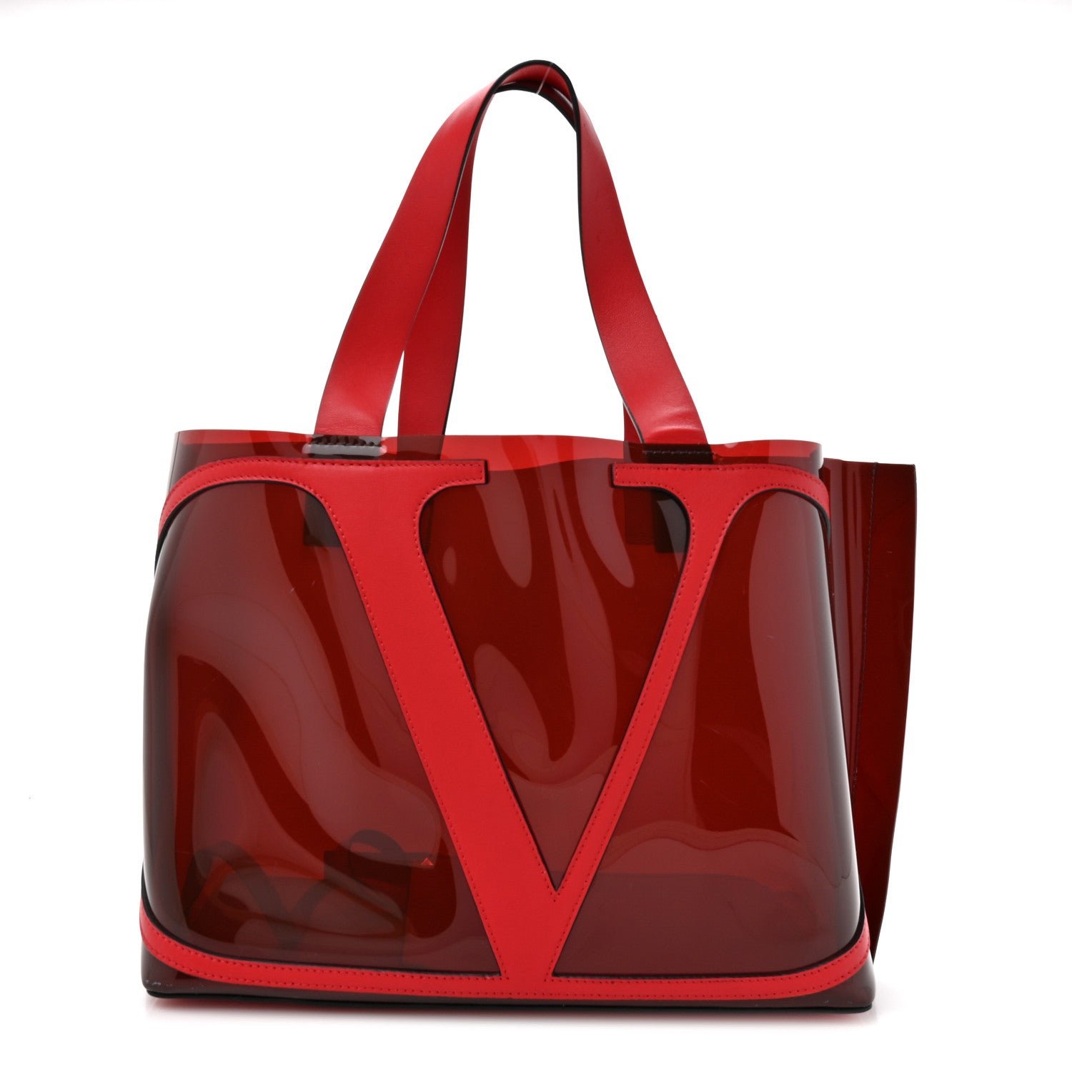 Valentino Garavani Valentino Garavani PVC Vlogo Small Escape Tote Red