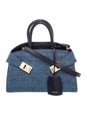 Ferragamo Denim Top Handle Bag