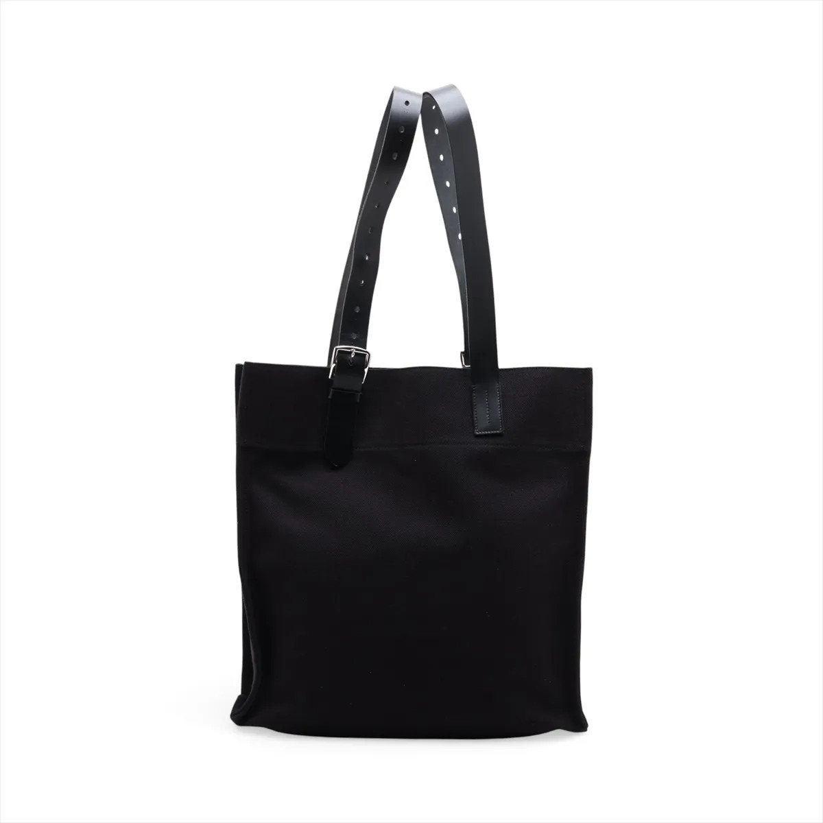 Hermès Etriviere Toile Elaine & Vache hunter Black Silver Metal Fittings