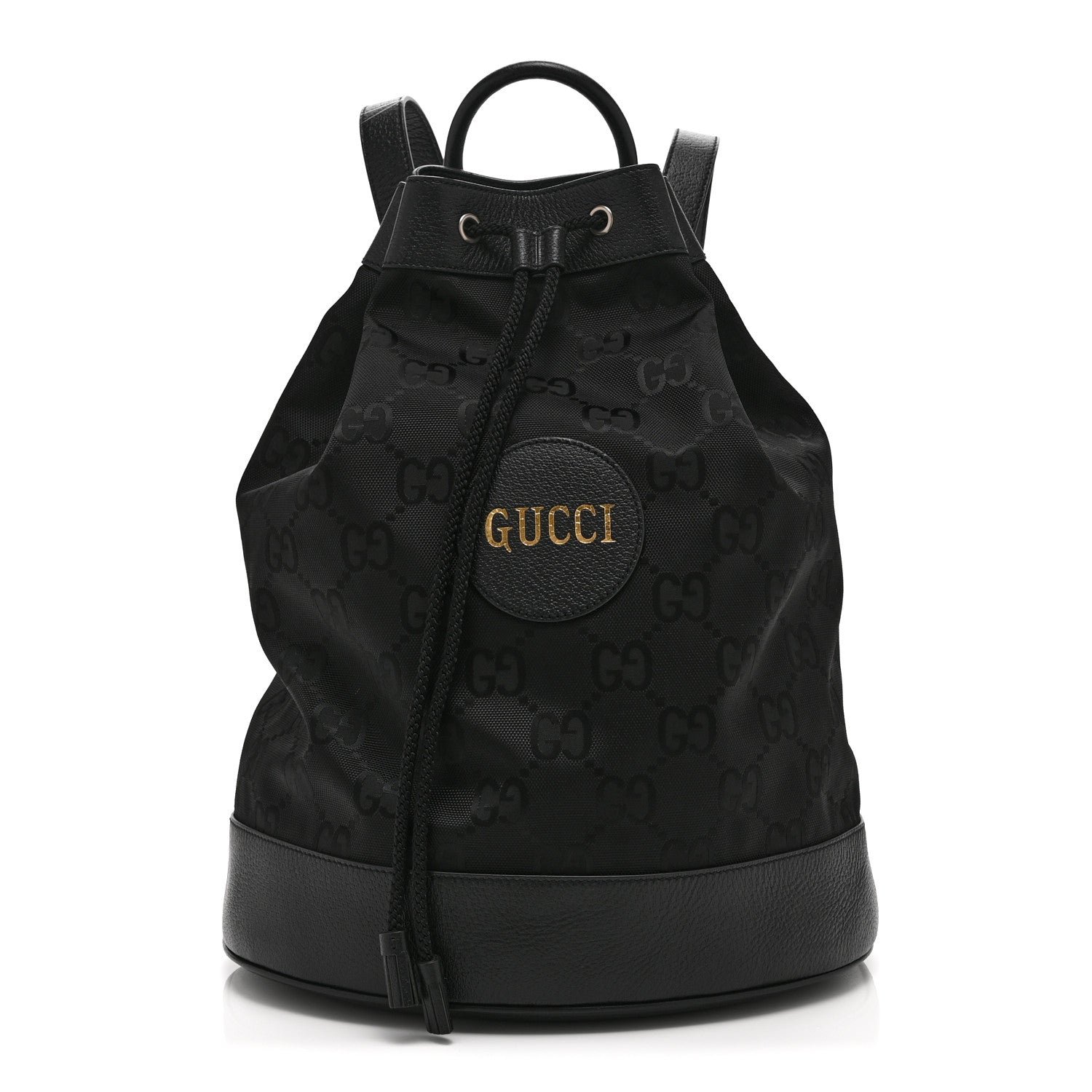 Gucci Econyl Nylon Monogram Off The Grid Drawstring Bucket Backpack Black
