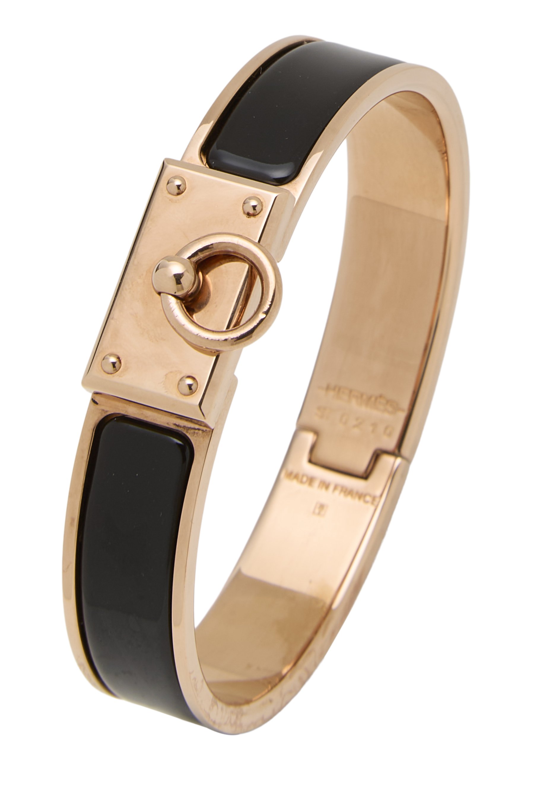 Black Rose Gold Clic Anneau Bracelet Narrow