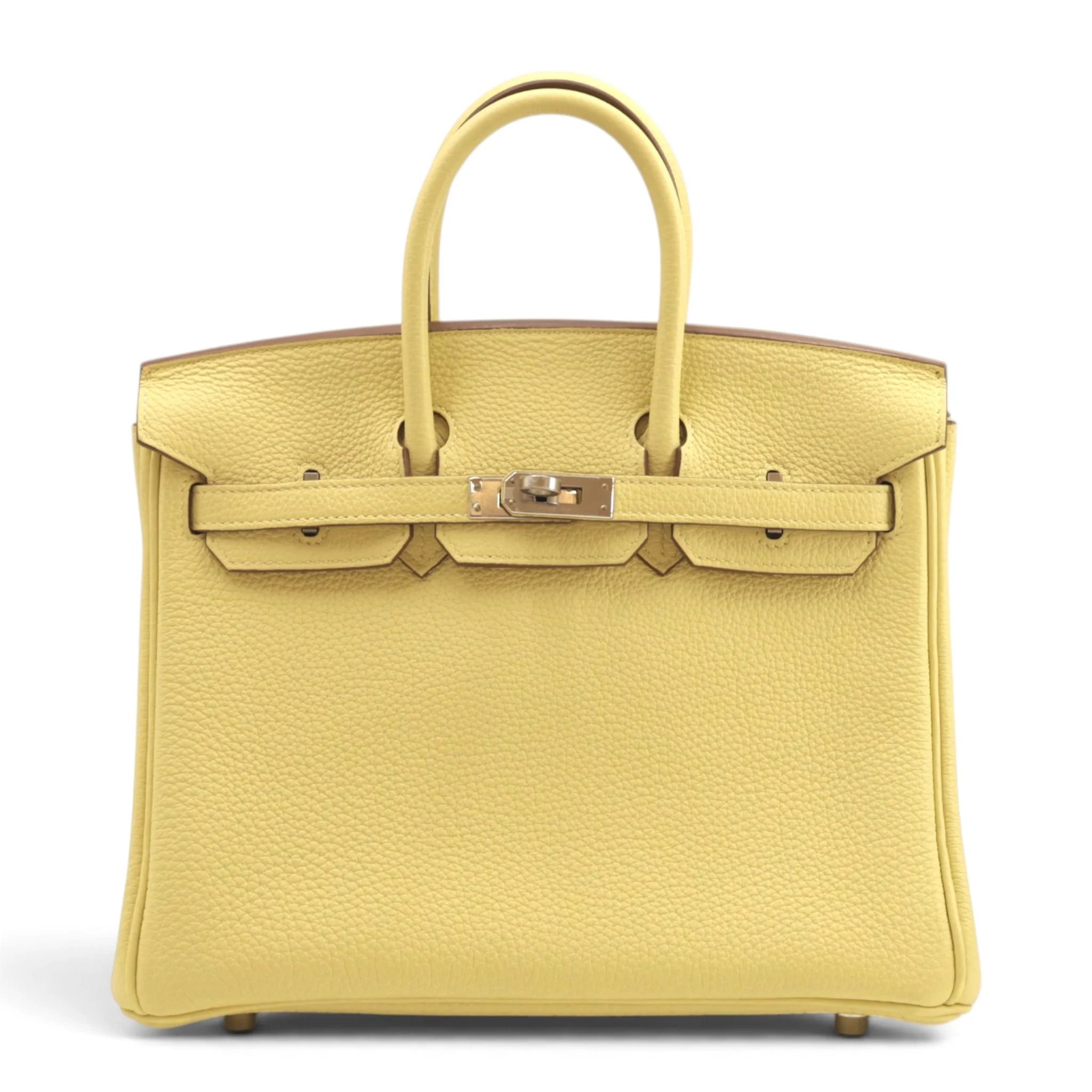 Hermes Birkin 25 Jaune Poussin (1Z) Togo Palladium hardware B (2023)