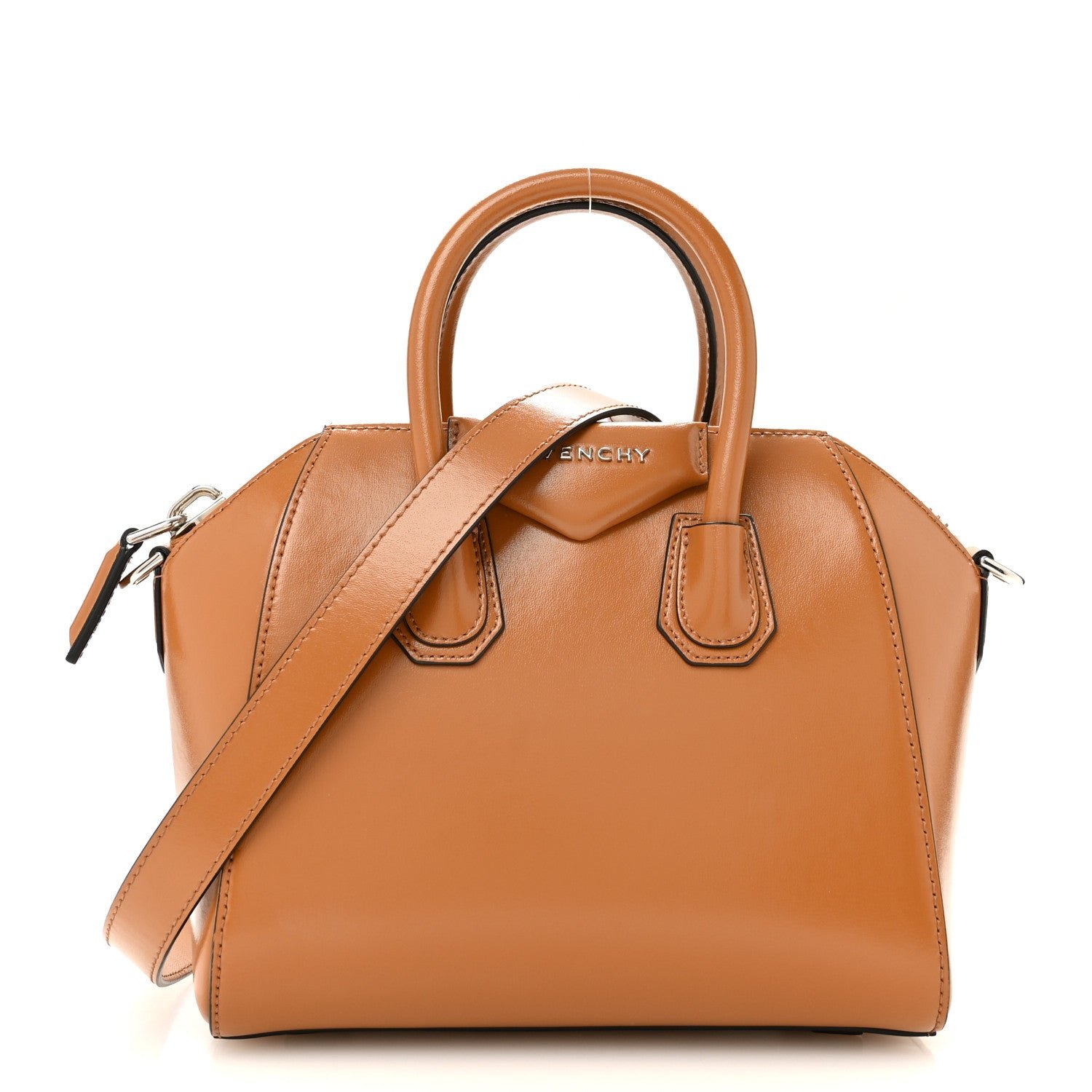 Givenchy Shiny Lord Calfskin Mini Antigona Tan