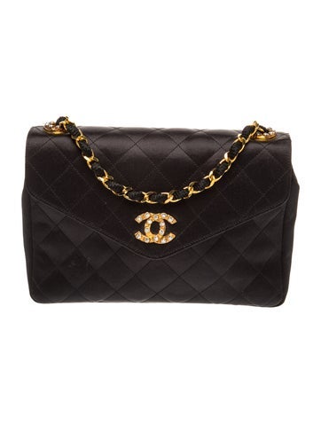 Satin Strass CC Flap Bag