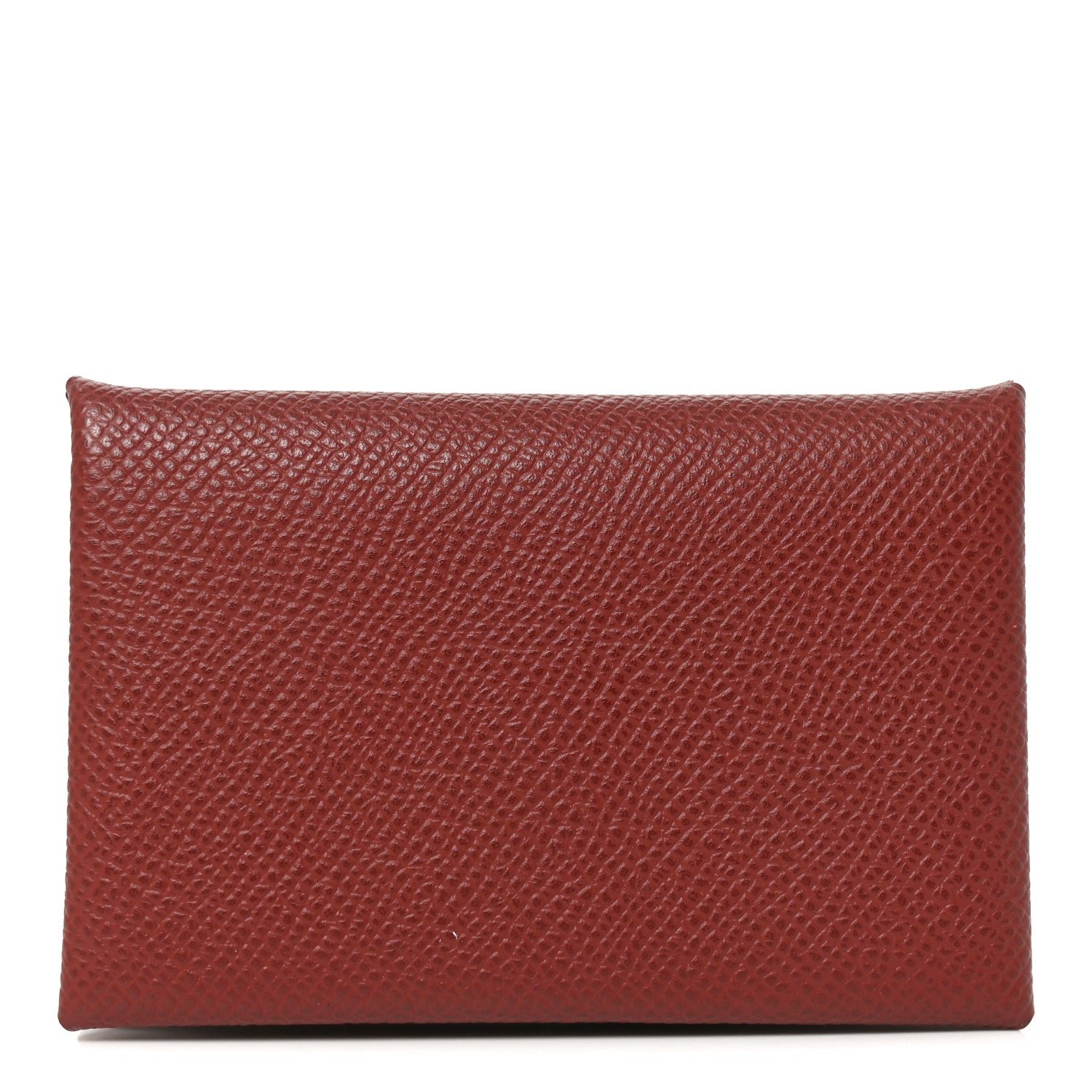 Hermes Epsom Calvi Card Case Rouge H