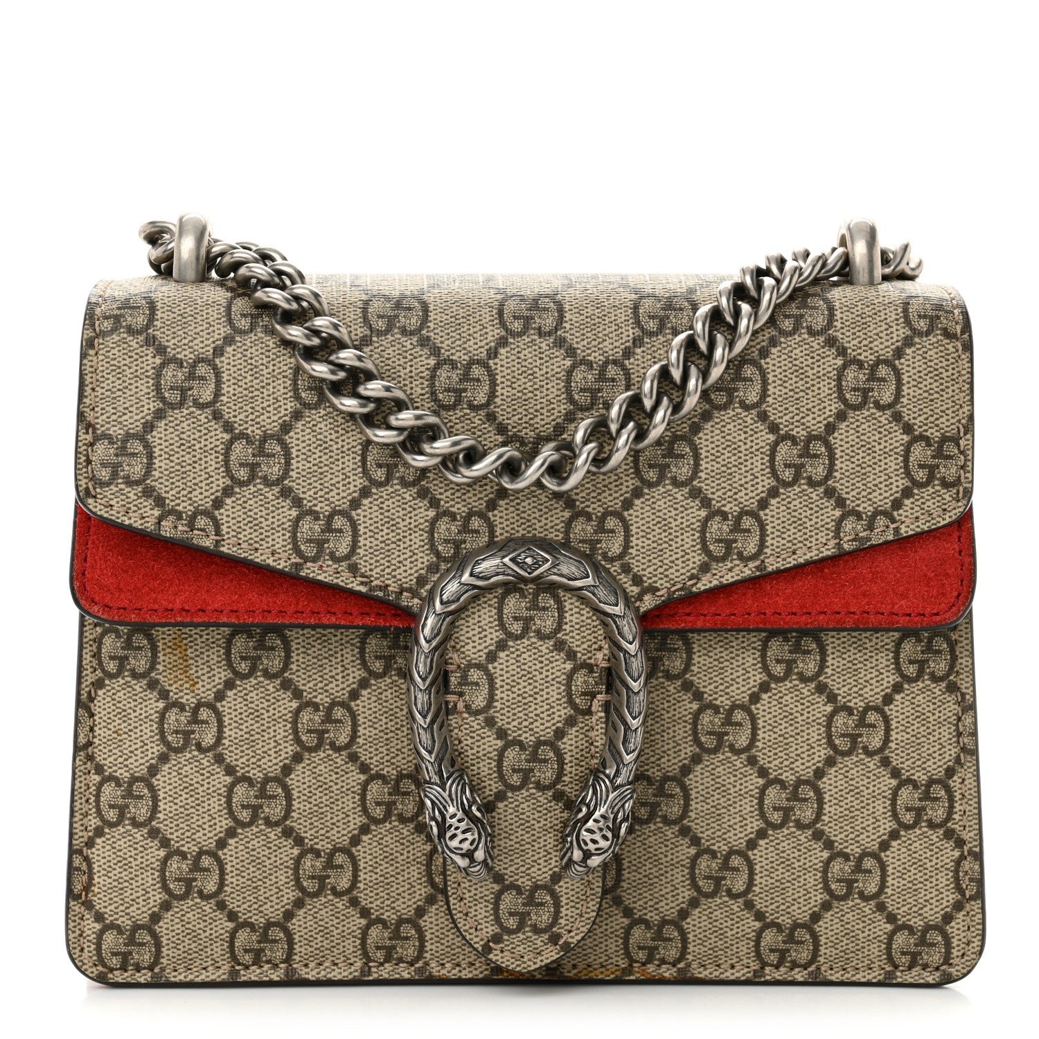 Gucci GG Supreme Monogram Mini Dionysus Shoulder Bag Hibiscus Red
