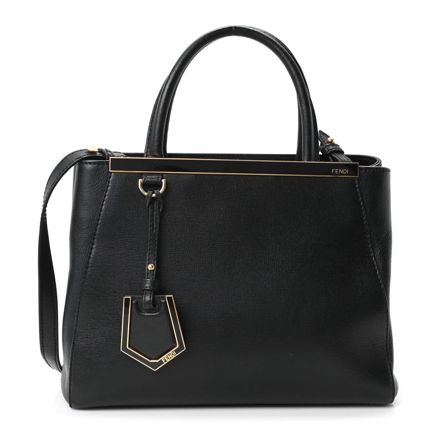 Fendi Vitello Elite Petite 2Jours Tote Black
