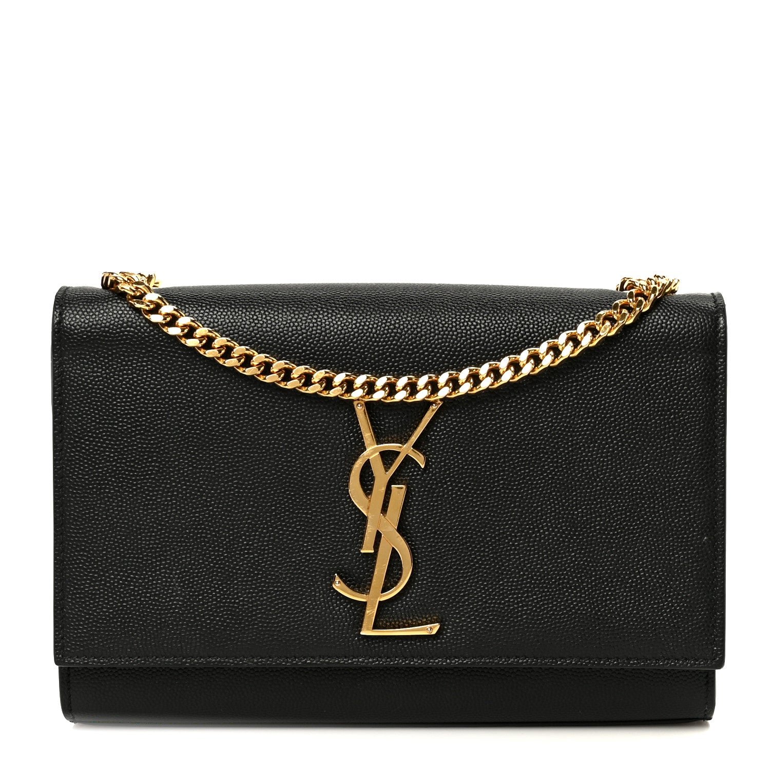 Saint Laurent Grain De Poudre Small Monogram Kate Satchel Black