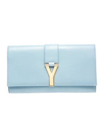 Leather Y Clutch Bag