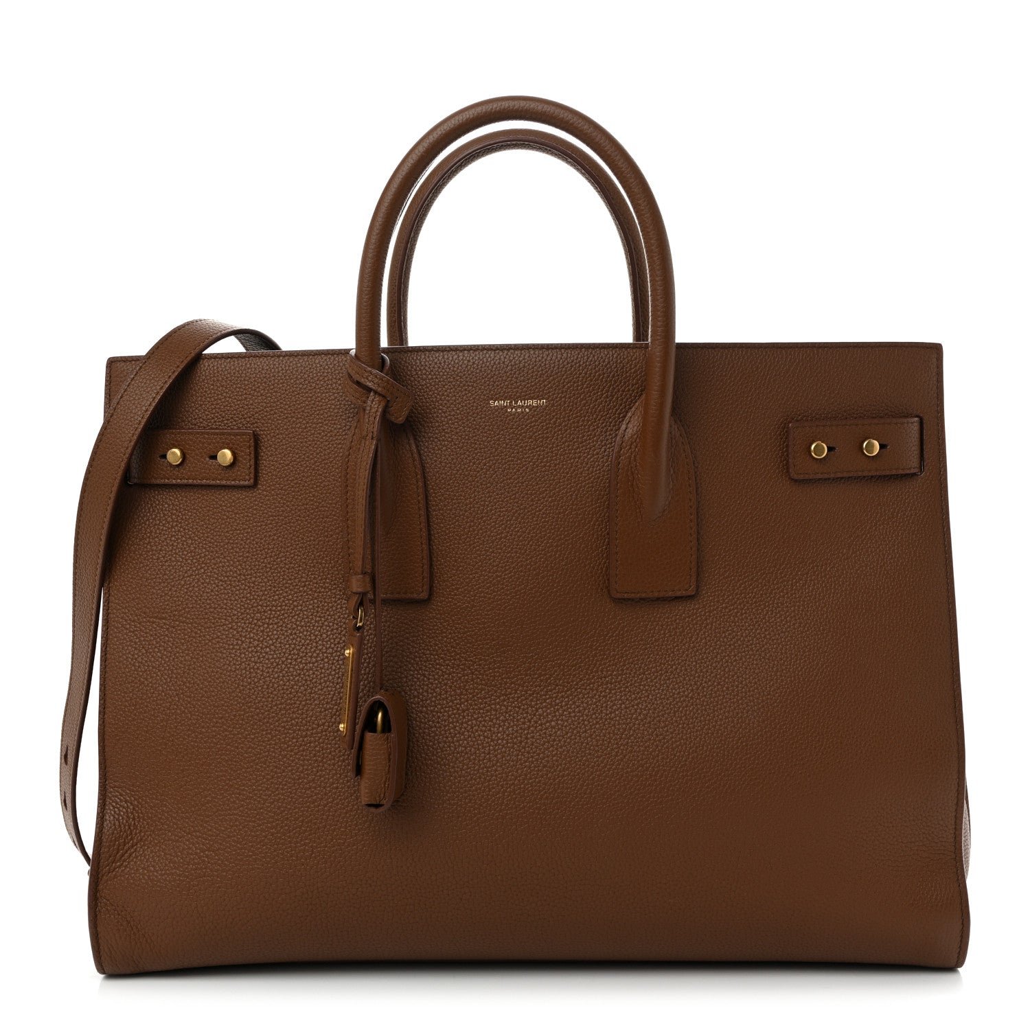 Saint Laurent Grained Calfskin Large Souple Sac De Jour Cinnamon