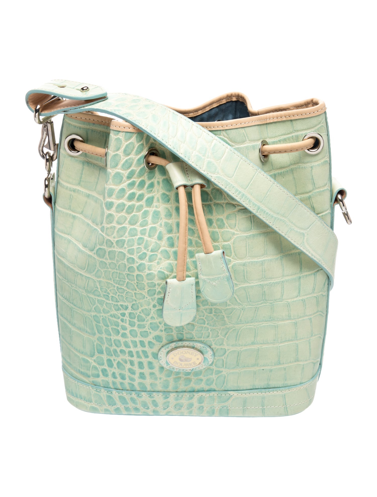 Embossed Leather Bucket Bag